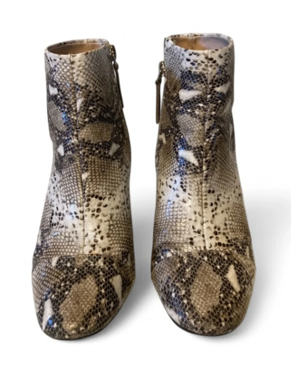 Zara Trafaluc Snakeskin Print Ankle Boots size EU 37 US 6.5